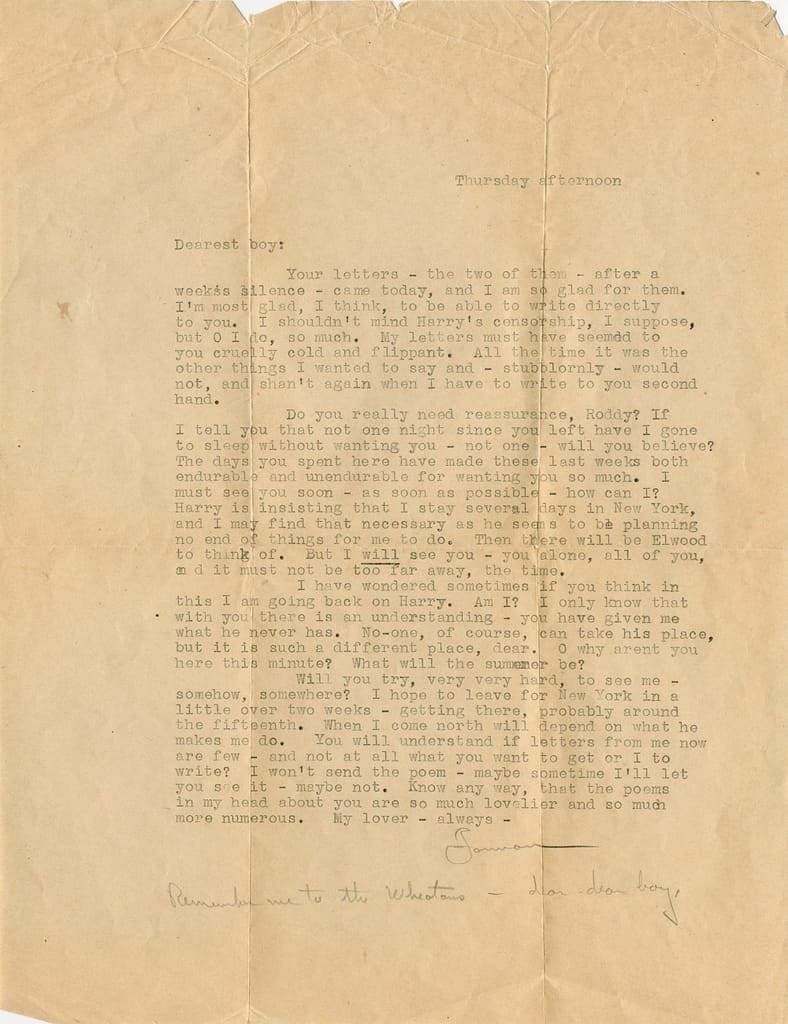 Typed letter from Forman Brown Letter to Richard “Roddy” Brandon