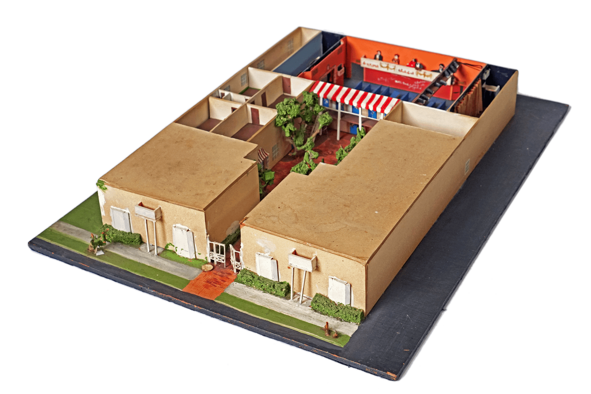 Cardboard model of the Turnabout Theatre on La Cienega