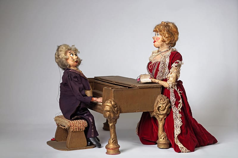 Opera Singer and Pianist Marionettes Used in Traveling Tour