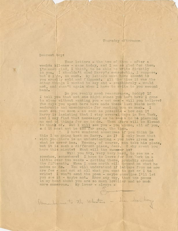 Typed letter from Forman Brown Letter to Richard “Roddy” Brandon